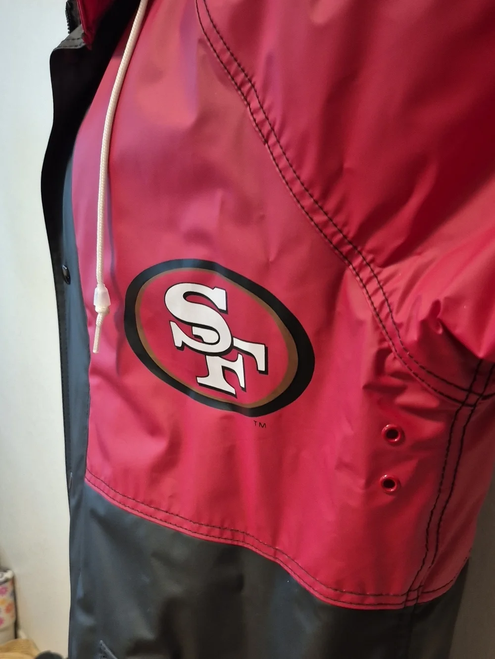 NFL Game Day 49ers Long Insulated Raincoat Sz L Exc Condition
